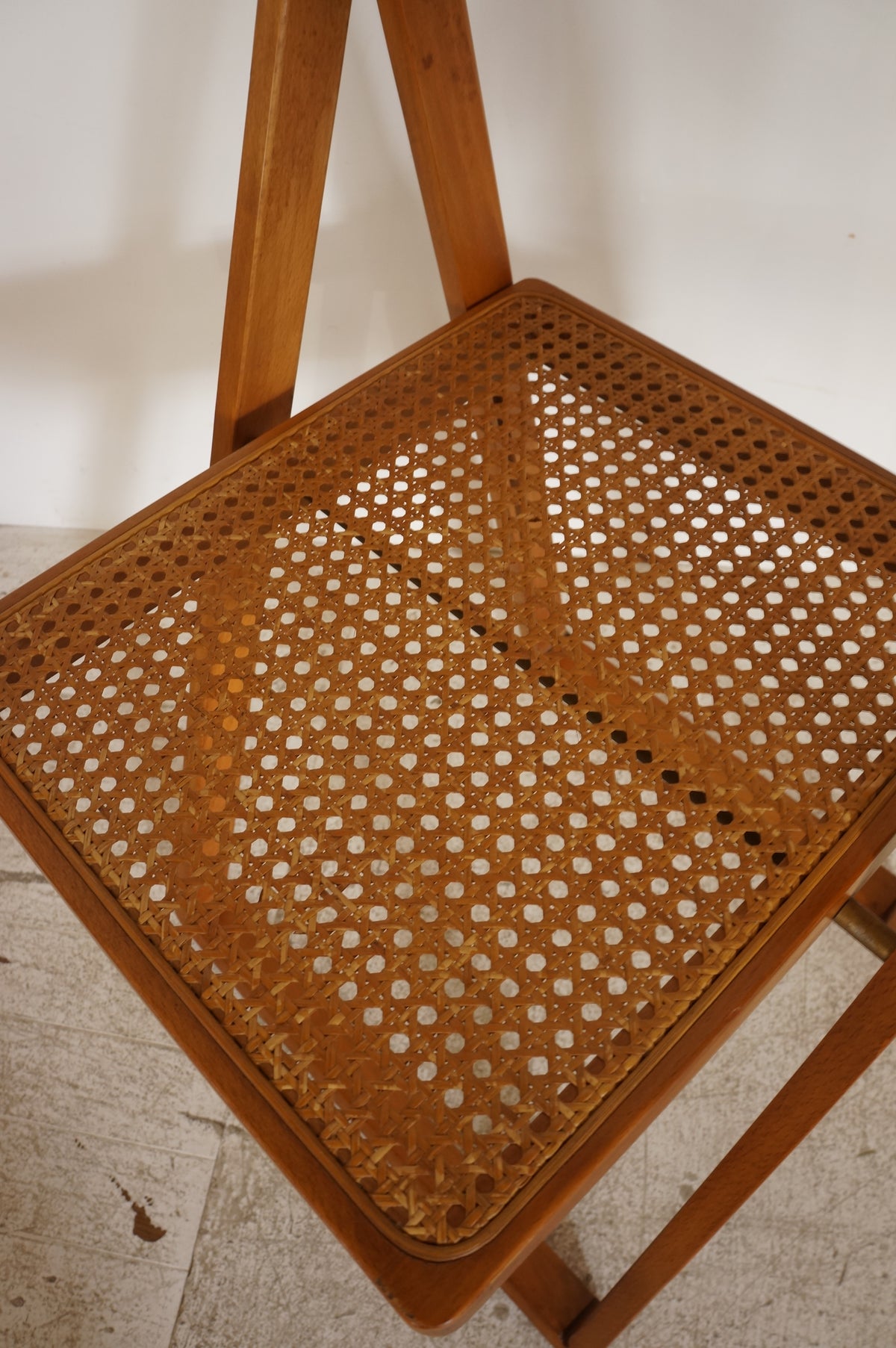 Vintage Rattan Folding Chair